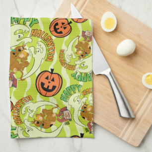 Scooby-Doo Happy Halloween Pattern Tea Towel