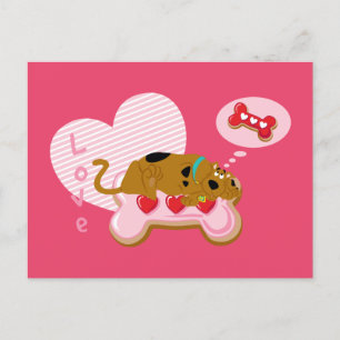 Scooby-Doo - Heart Decorated Scooby Snacks Holiday Postcard