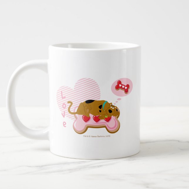 Scooby-Doo - Heart Decorated Scooby Snacks Large Coffee Mug (Left)