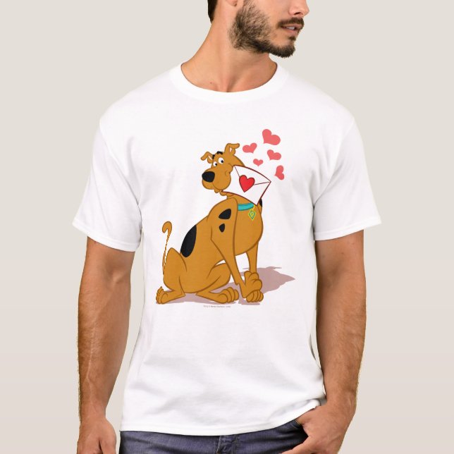 Scooby-Doo - Holding Valentine Envelope T-Shirt (Front)