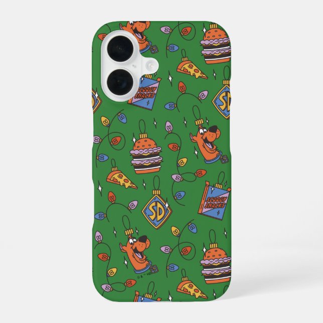 Scooby-Doo Holiday Snack Lights Pattern iPhone 16 Case (Back)