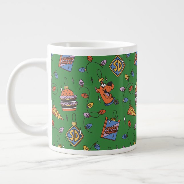 Scooby-Doo Holiday Snack Lights Pattern Large Coffee Mug (Left)