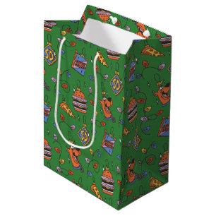 Scooby-Doo Holiday Snack Lights Pattern Medium Gift Bag