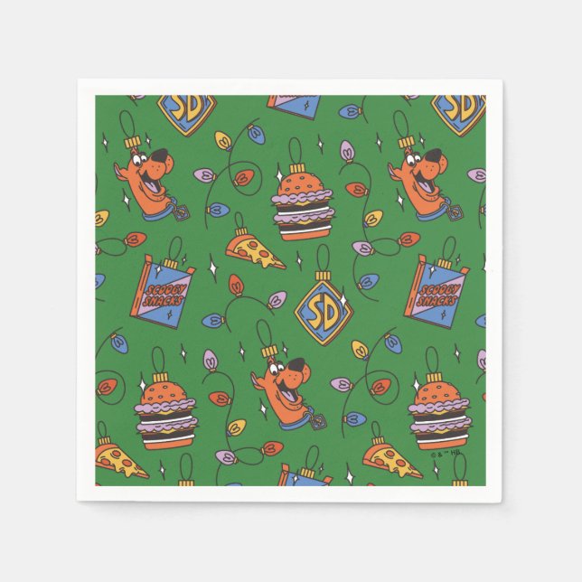 Scooby-Doo Holiday Snack Lights Pattern Napkin (Front)