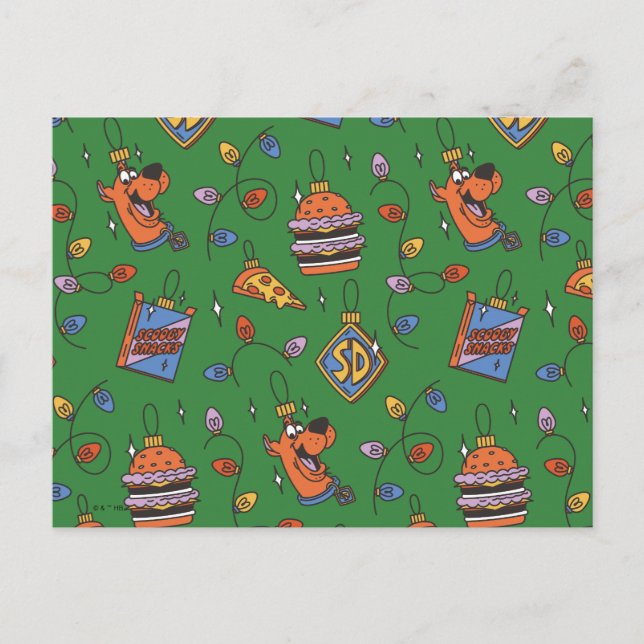 Scooby-Doo Holiday Snack Lights Pattern Postcard (Front)