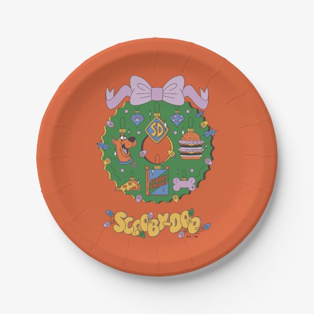 Scooby-Doo Holiday Snack Wreath Graphic Paper Plate (Front)