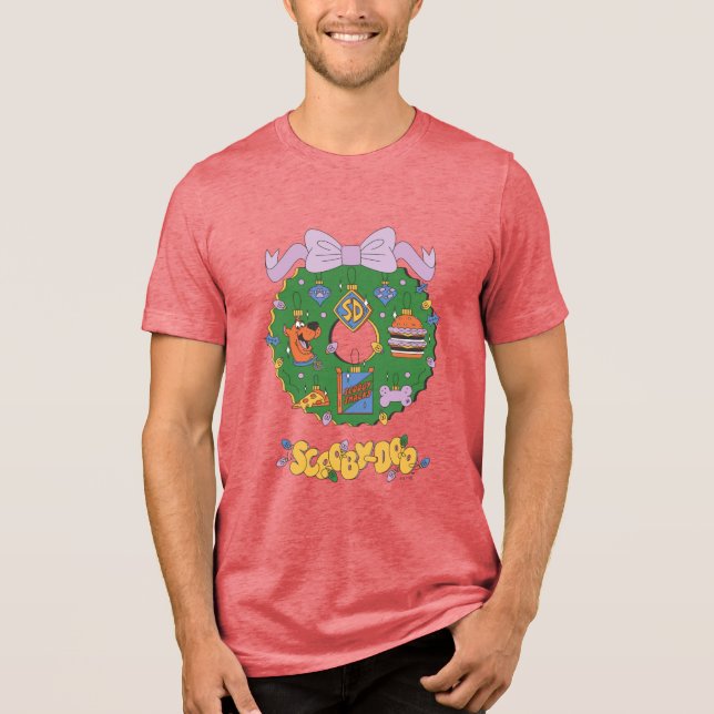 Scooby-Doo Holiday Snack Wreath Graphic Tri-Blend Shirt (Front)