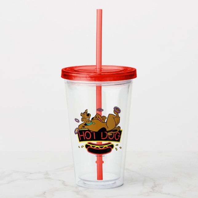 Scooby-Doo Hot Dog Neon Sign Acrylic Tumbler (Front)