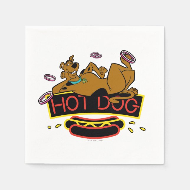 Scooby-Doo Hot Dog Neon Sign Napkin (Front)