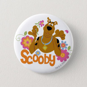Scooby-Doo In Flowers 6 Cm Round Badge