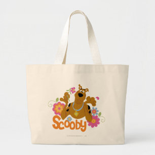 Scooby-Doo In Flowers Large Tote Bag