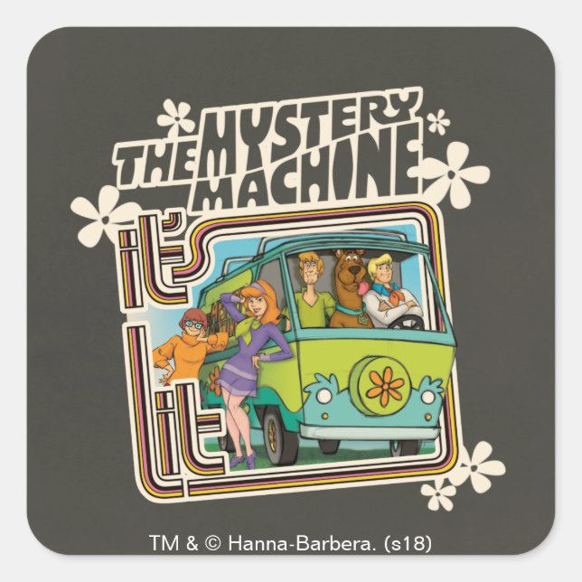 Scooby-Doo | "It's Lit" Mystery Machine Graphic Square Sticker (Front)