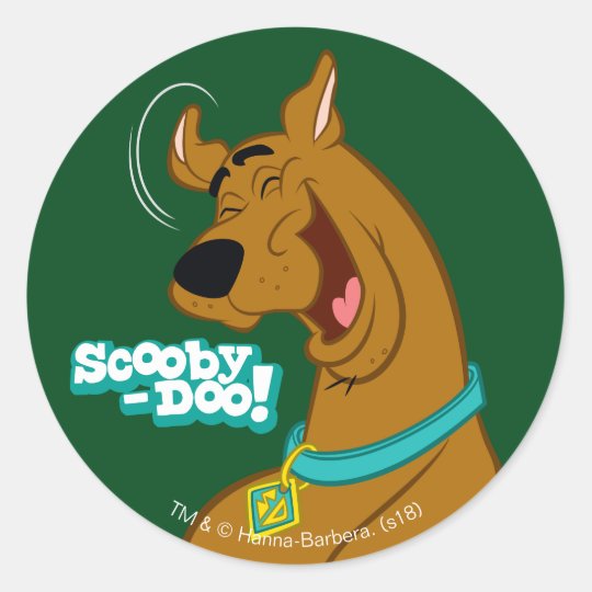 Scooby Doo Laughing Classic Round Sticker Uk 4573