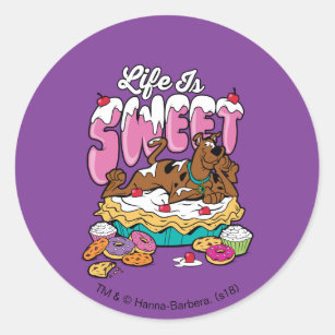 Scooby-Doo "Life Is Sweet" Classic Round Sticker