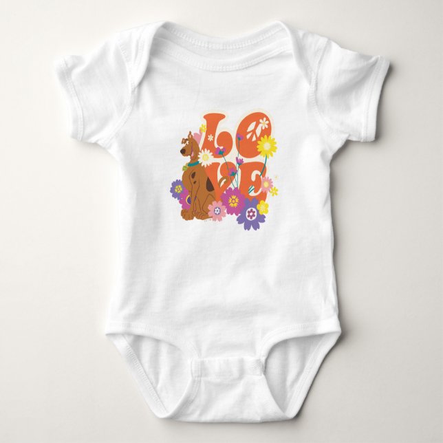 Scooby-Doo Love Design with Iconic Heart Baby Bodysuit (Front)