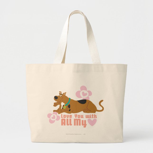 Scooby-Doo "Love You With All My Heart" Large Tote Bag (Front)