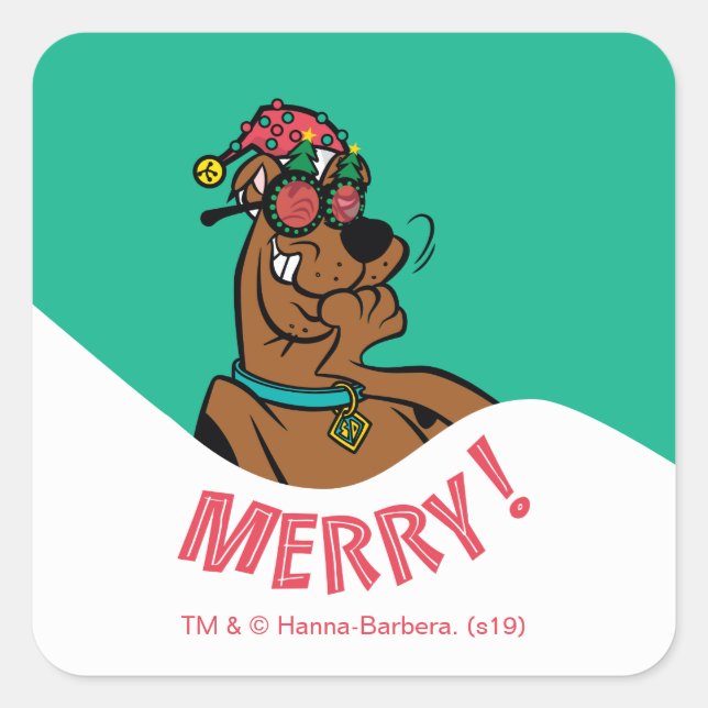 Scooby-Doo Merry Laughter Square Sticker (Front)