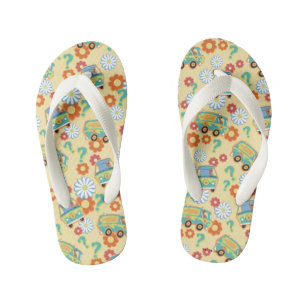 Scooby-Doo Mystery Machine Flower Pattern Kid's Flip Flops