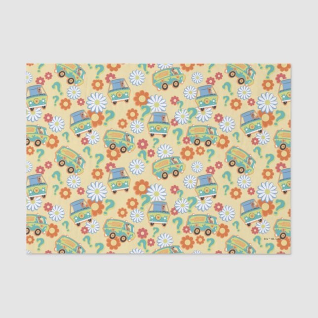 Scooby-Doo Mystery Machine Flower Pattern Tissue Paper (Front)