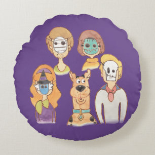 Scooby-Doo   Our Halloween Masks Round Cushion