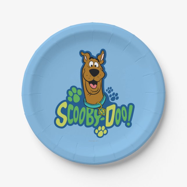 Scooby-Doo Paw Print Character Badge Paper Plate (Front)