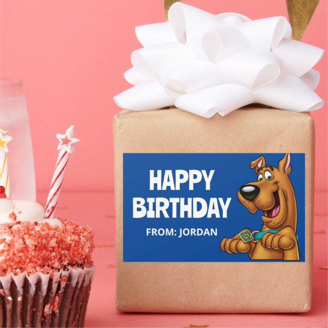 Scooby-Doo Paws Up | Happy Birthday Rectangular Sticker (Party)
