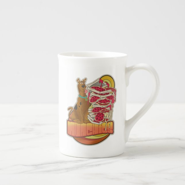 Scooby-Doo | Pile of Pizza "Munchies" Graphic Bone China Mug (Right)