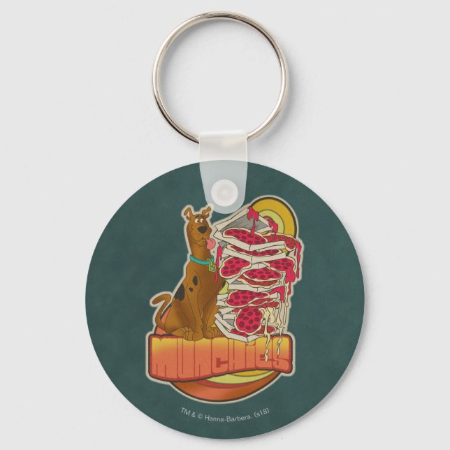 Scooby-Doo | Pile of Pizza "Munchies" Graphic Key Ring (Front)