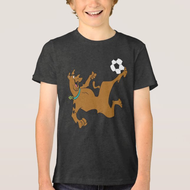 Scooby-Doo Playing Soccer Tri-Blend Shirt (Front)