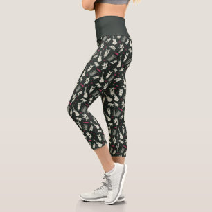 Scooby-Doo Punk Guitar and Amp Pattern Capri Leggings