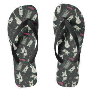 Scooby-Doo Punk Guitar and Amp Pattern Flip Flops