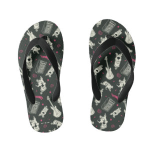 Scooby-Doo Punk Guitar and Amp Pattern Kid's Flip Flops