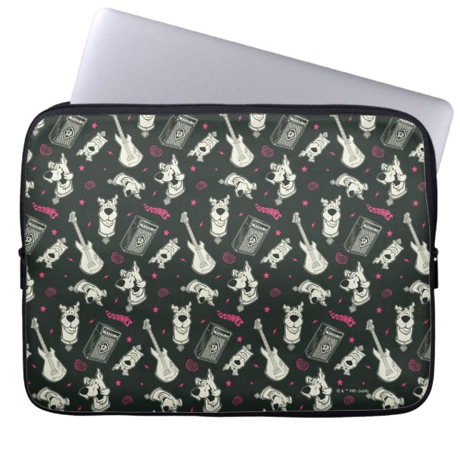 Scooby-Doo Punk Guitar and Amp Pattern Laptop Sleeve (Front)