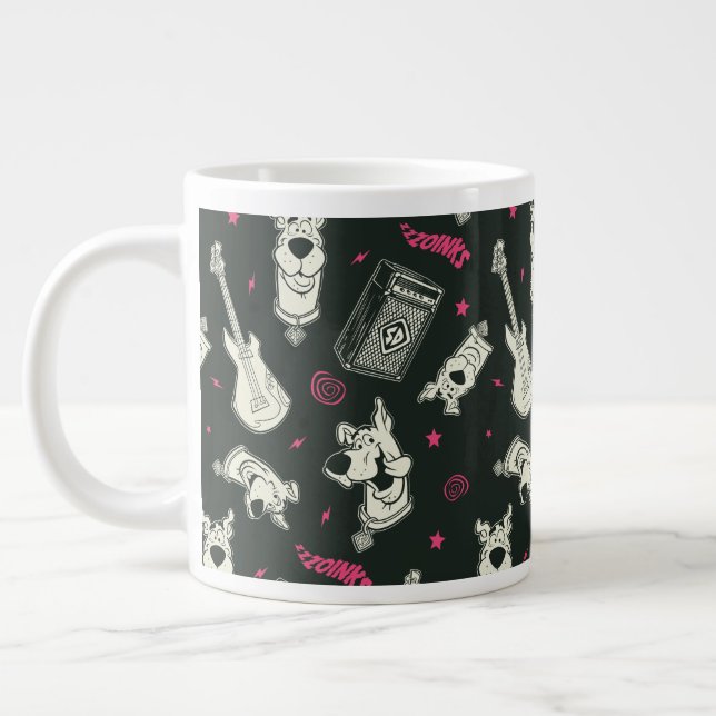 Scooby-Doo Punk Guitar and Amp Pattern Large Coffee Mug (Left)