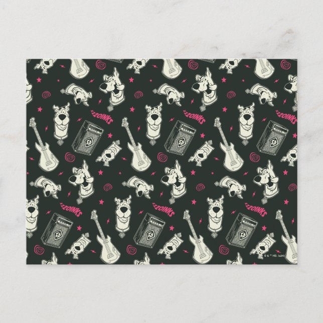 Scooby-Doo Punk Guitar and Amp Pattern Postcard (Front)