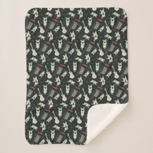 Scooby-Doo Punk Guitar and Amp Pattern Sherpa Blanket