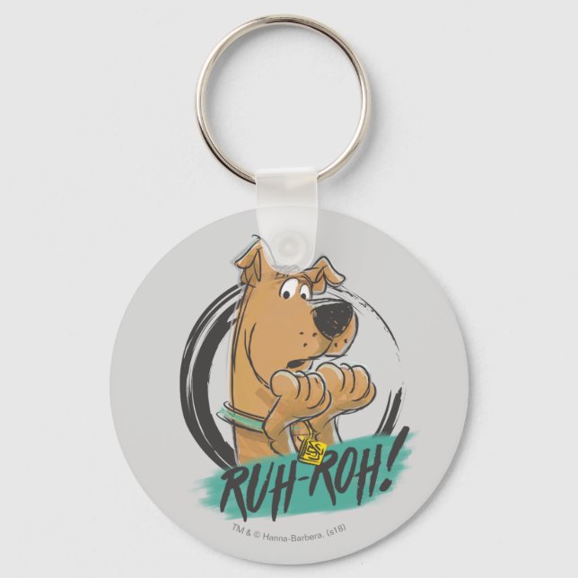 Scooby-Doo "Ruh Roh!" Marker Sketch Key Ring (Front)
