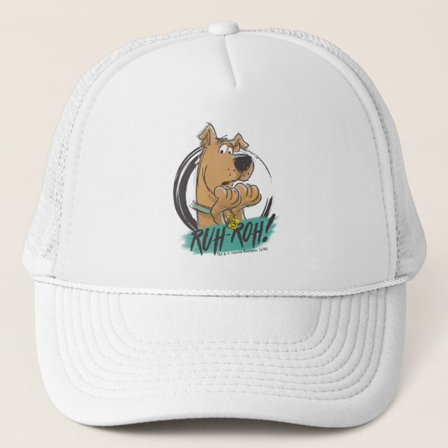 Scooby-Doo "Ruh Roh!" Marker Sketch Trucker Hat (Front)