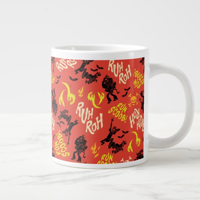 Scooby-Doo | Ruh Roh Run Scoob! Pattern Large Coffee Mug (Right)