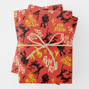 Scooby-Doo   Ruh Roh Run Scoob! Pattern Wrapping Paper Sheet
