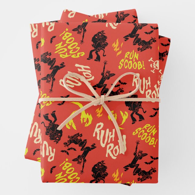 Scooby-Doo | Ruh Roh Run Scoob! Pattern Wrapping Paper Sheet (In situ)
