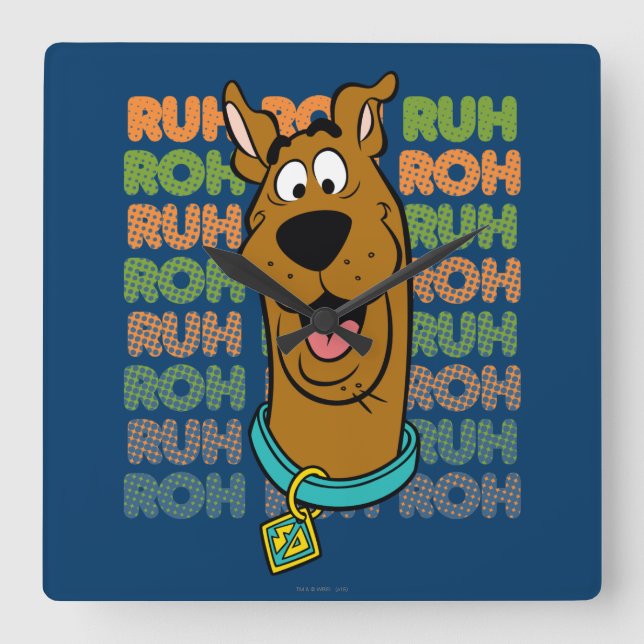 Scooby-Doo Ruh Roh Square Wall Clock (Front)