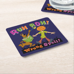 Scooby-Doo Ruh Roh! Wrong Spell! Square Paper Coaster