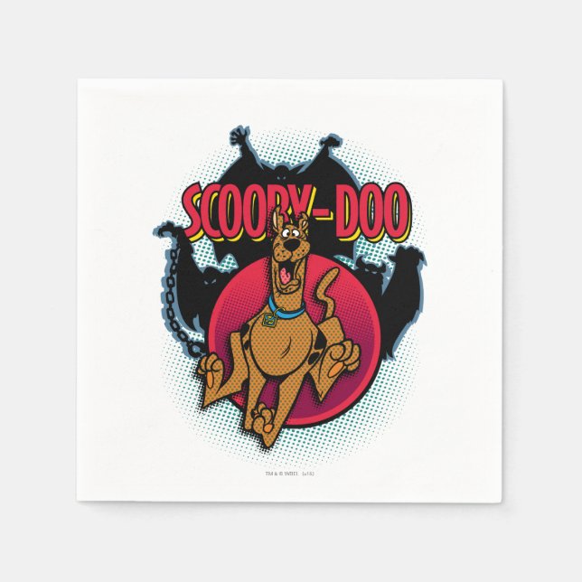 Scooby-Doo Running From Ghosts Graphic Napkin (Front)