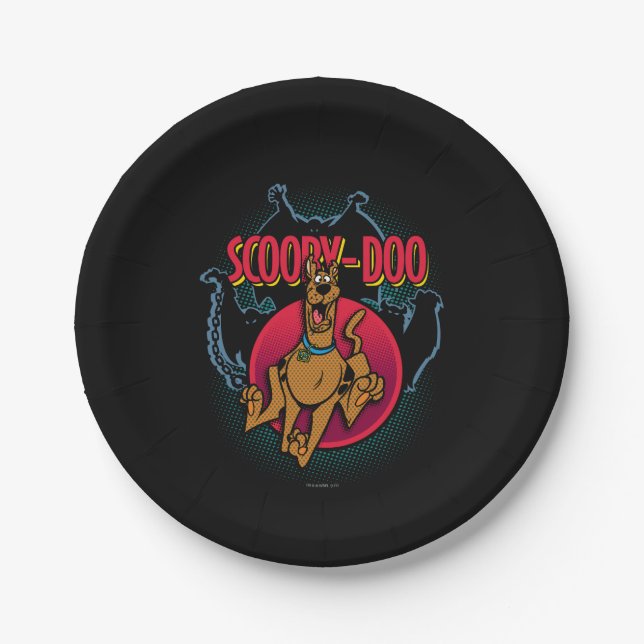 Scooby-Doo Running From Ghosts Graphic Paper Plate (Front)