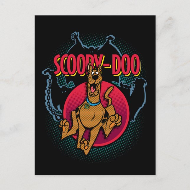 Scooby-Doo Running From Ghosts Graphic Postcard (Front)