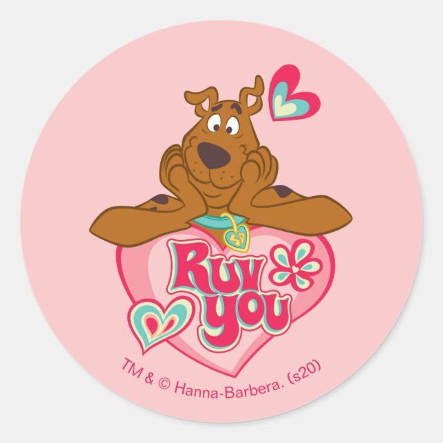 Scooby-Doo - Ruv You Classic Round Sticker (Front)