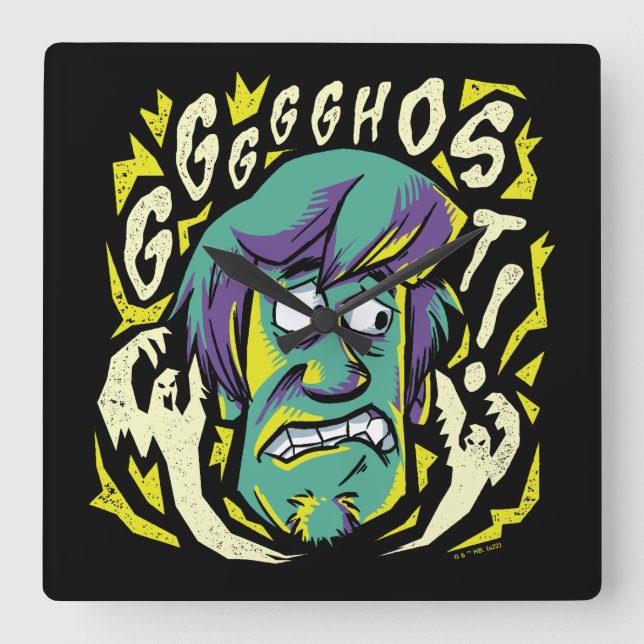 Scooby-Doo | Scared Shaggy Square Wall Clock (Front)