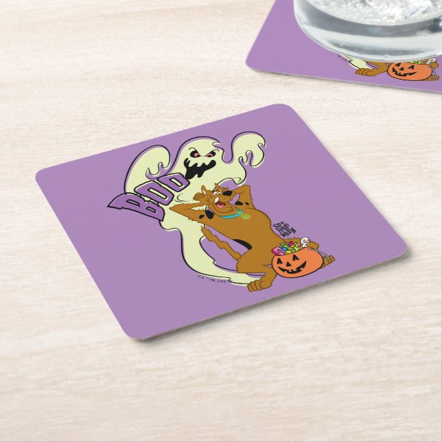 Scooby-Doo | Scooby-Doo Boo Square Paper Coaster (Angled)