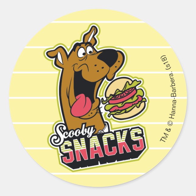 Scooby-Doo "Scooby Snacks" Logo Classic Round Sticker (Front)